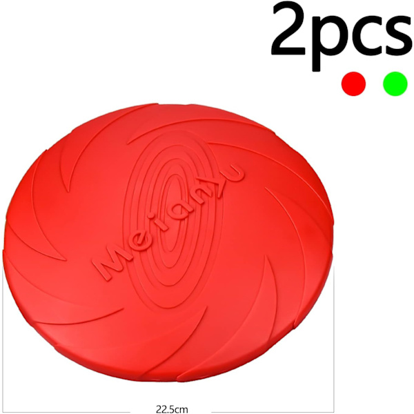 2 st Hund Frisbees Hund Leksak Flygande Tallrikar Gummi Flygande