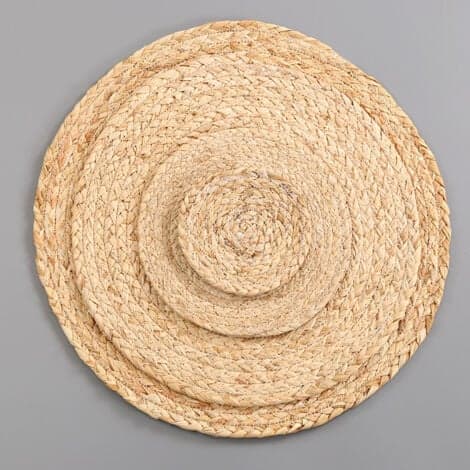 Beige Jute Pladeunderlag 36x36 cm