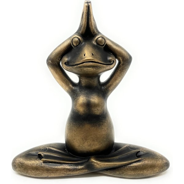 Resin Meditating Yoga Frog Statue Figurine Home Decorative Accent