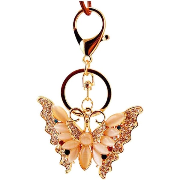 1 stk Rhinestone Krystal Dyr Nøglering Butterfly Nøglering