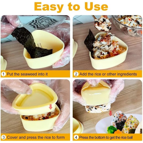 Onigiri-form, 3-pack Risformningsset, Musubi-press, Klassisk Triangulär Risbollform, Sushoform för