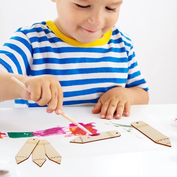 10 stk blanke bokmerker med 5M snor blyantform