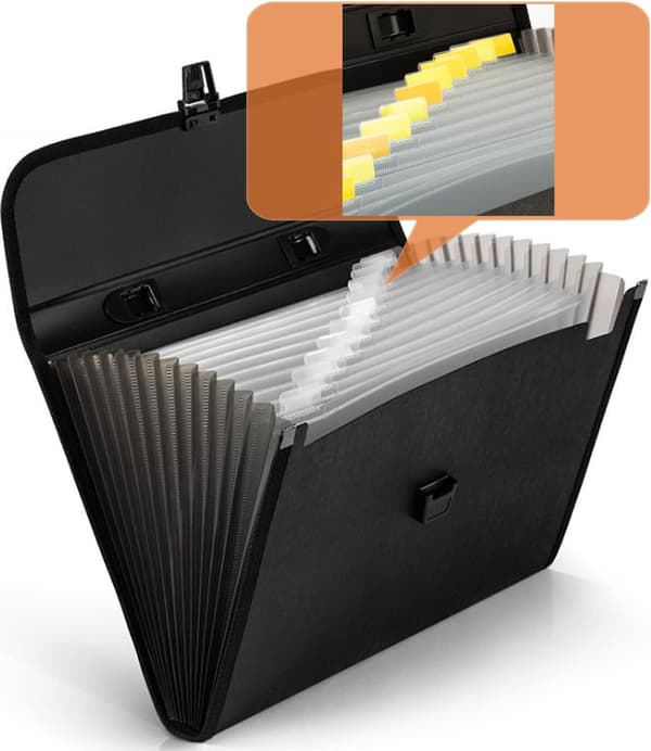 Blå A4 DokumentSorter med 12 Rom, Organizer med