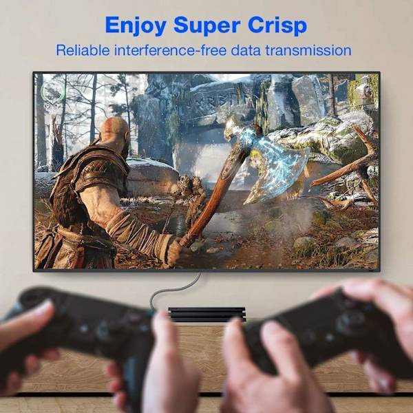 HDMI-kabel 16,4 fod (5 meter), 4K HDMI-ledning - Snowkids HDMI-kabel 4K@60Hz, 3D-support, Ethernet-funktion, video 4K UHD