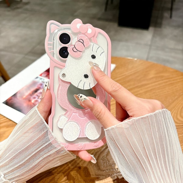 Sött tecknat skal för iPhone 16 6.1 tum, Rosa