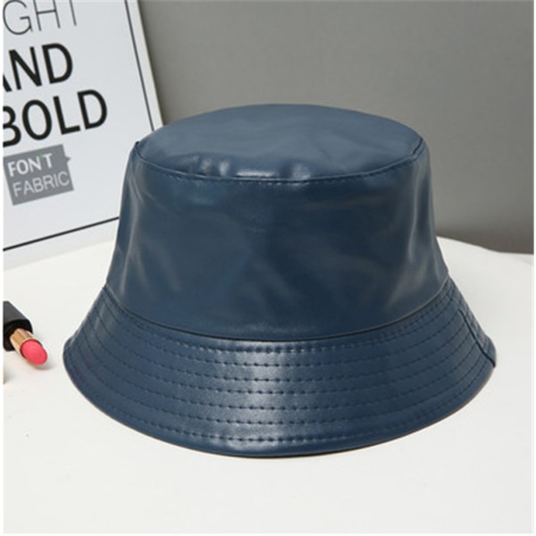 Children's leather fisherman cap autumn and winter black