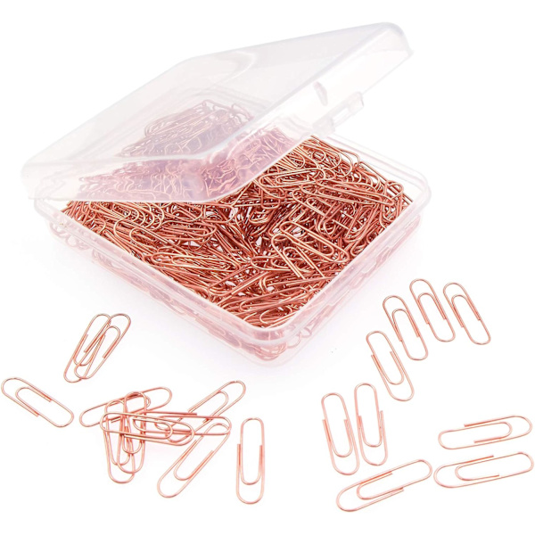 160-pack 28 mm släta ståltrådspappersklämmor för barn