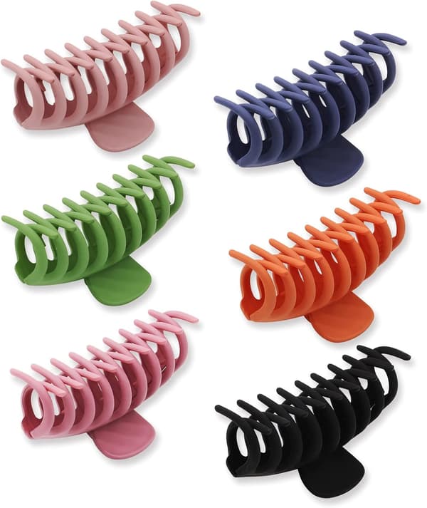 6-pack Stora Hårclips, Halksäkra Hårclips, 4 Tums Matta Klor