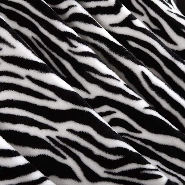 (130 x 160 cm, Zebra) Oversized Farvet Blød Fleece Kasttæppe