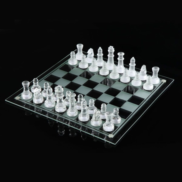 Glass Chess Set, Frosted/Polished Glass Chess Set Glass Chess