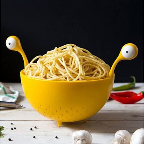 Kreativ Storøjet Plastik Si (Gul) til at Tømme Pasta,