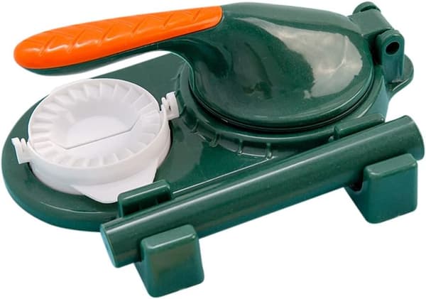 1 grønn multifunksjonell dumplingskinnpresse for