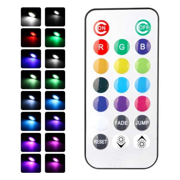 LED-lys for skap med fjernkontroll, flere lysfarger, AAA