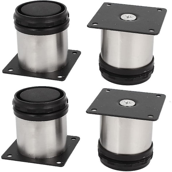 Huonekalujen jalat säädettävät pyöreät ruostumaton teräs 50x50mm 4 kpl