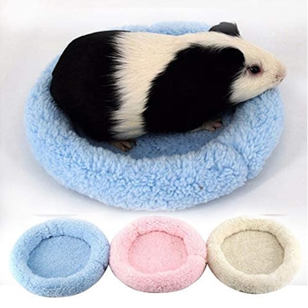2 stk (L, Pink) Blød, Hyggelig Rund Fleece Varmt Hamster Seng Sove