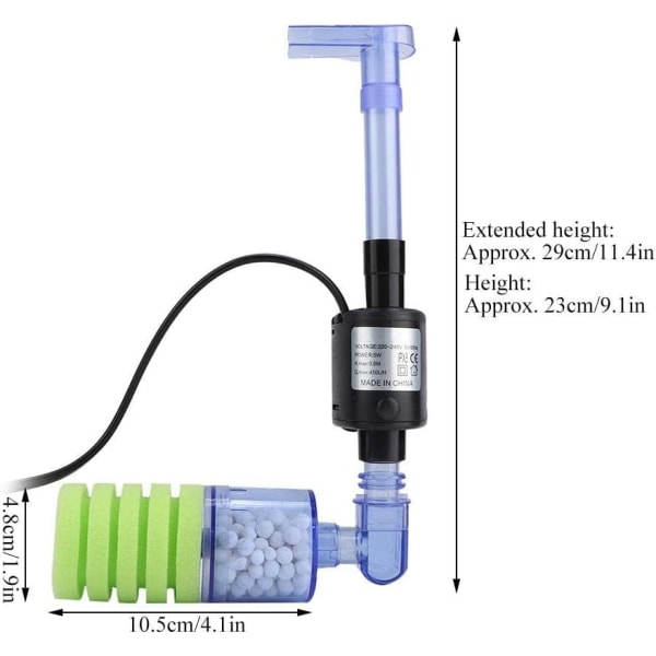 Akvarium Biokjemisk Svampfilter Fiskedam Filter Luftpumpe