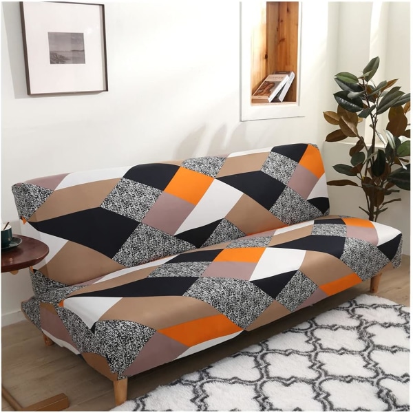 Elastisk Clic Clac cover 3-sits soffa, print i vardagsrummet