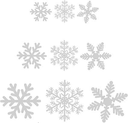 En hvit snøfnugg, vindusdekorasjon, 50cm × 35cm vinter