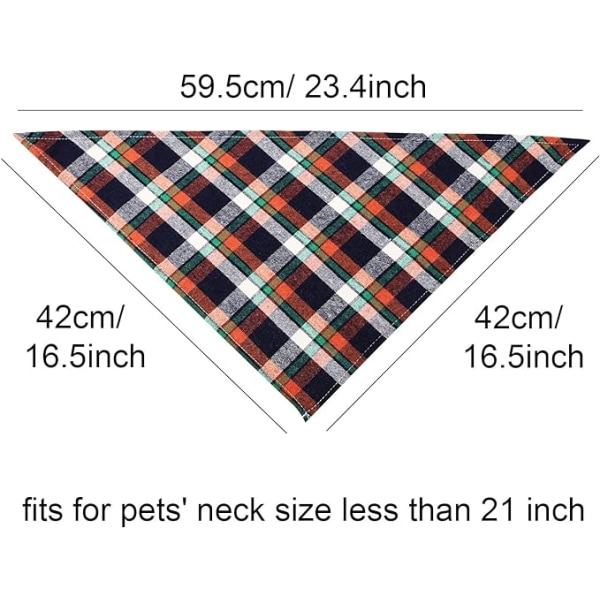 3 Hunde Bandanas Kæledyrs Halstørklæde Tartan Trekant Bibs Vaskbar Justerbar