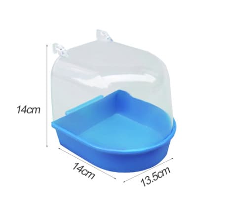 Badekar med fugl - flad form - 14 × 14 × 13,5 cm Blå