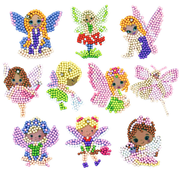 20 stk 5D Diamantmaleri Stickersæt Prinsesse Elf Fe for