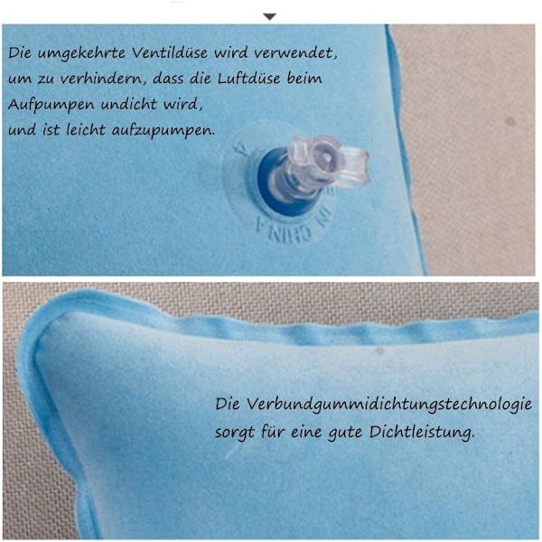 2-pack (blå) Campinguppblåsbara Kuddar för Kontor, Helger,