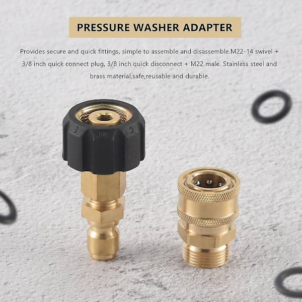 Adapterset för högtryckstvätt, snabbkoppling, M22 14 mm vridbar till
