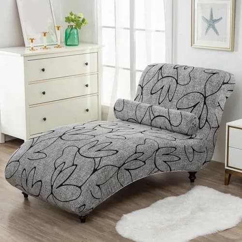 Elastisk Överdrag för Soffchaise, Utan Armstöd, i Jacquard