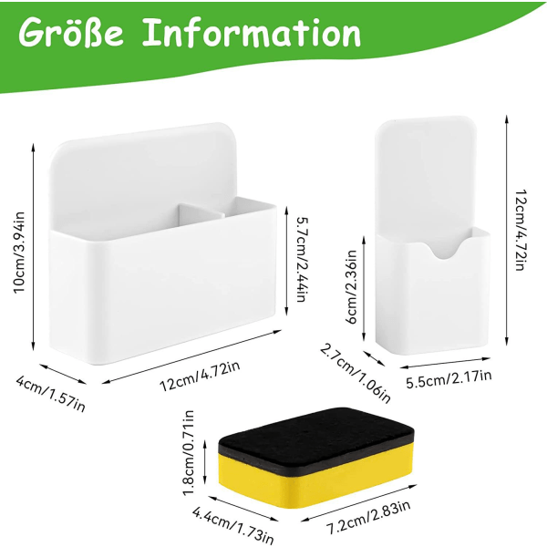 2-delt magnetisk penneholder magnetisk whiteboard magnetisk opbevaring