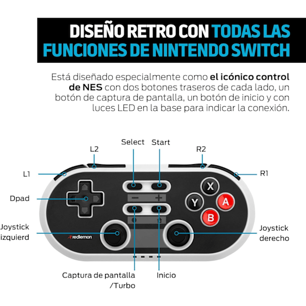 Retro Trådlös Kontroller för Nintendo Switch med Klassisk Design, Kompatibel med Switch, Switch Lite, Switch OLED