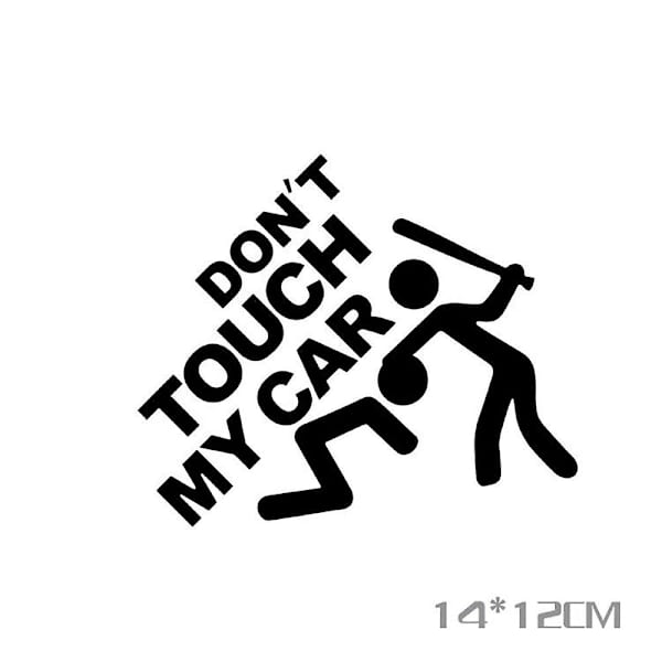 2 st Don't Touch My Car Roliga Bilstickers (Svart)