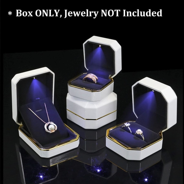 Lyx smyckeskrin, case, organizer, stativ med LED