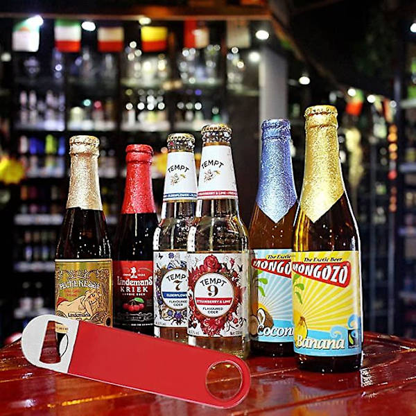 1 stk. rød farve ølflaskeåbnere, bar nøgle til bartender, enkel og effektiv flad flaskeåbner.