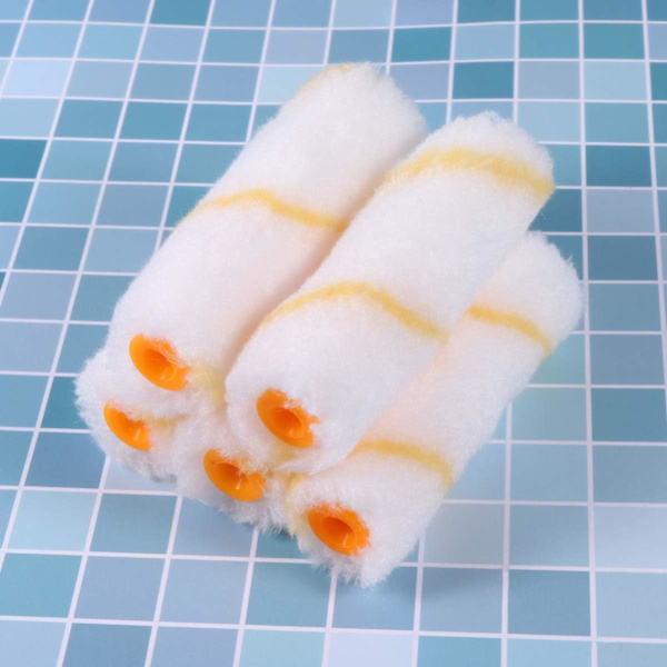 30 st Polyester Rullborsthuvud Mini 4 tum varm smält tum vit