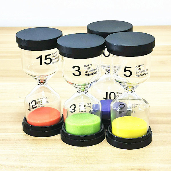(4 stk) Sandur, 6 Farver Timeglas Timeglas Timer