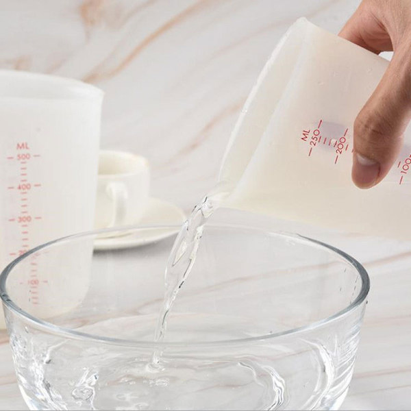 2 st Silikonmätkoppar med gradering, 250 ml/500 ml