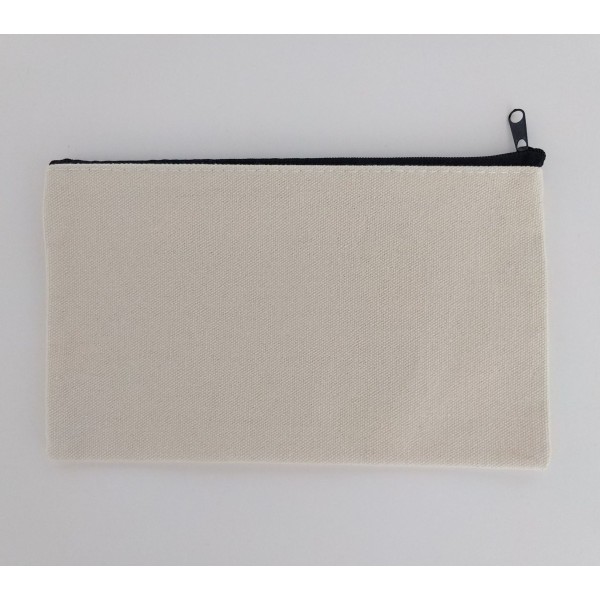 1 st (beige) Canvas sminkväska, resekosmetikväska, DIY Blank