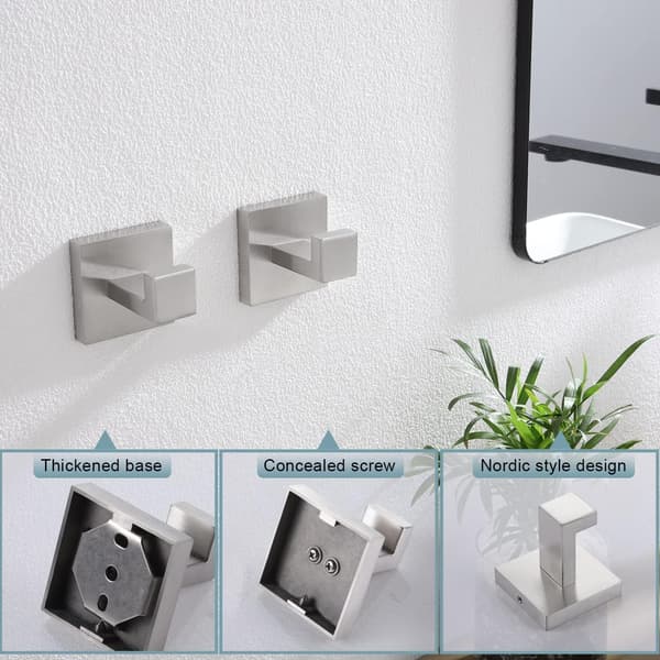 2-pack Kvadratiska Väggkrokar Badrum, Kök, Garage