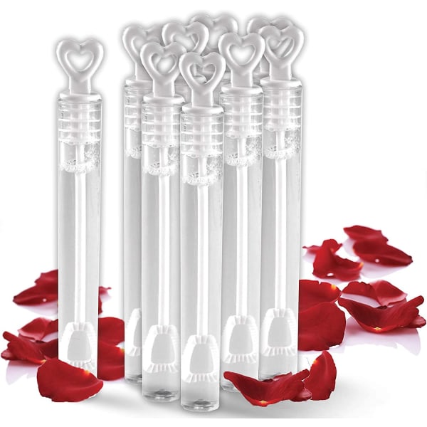 50 Pack Mini Heart Bubble Wands  Great Wand Bubbles Party Favors for Weddings and Anniversaries