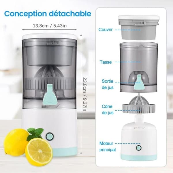 Håndfri elektrisk citruspresser til appelsin, citron, æble, tomat