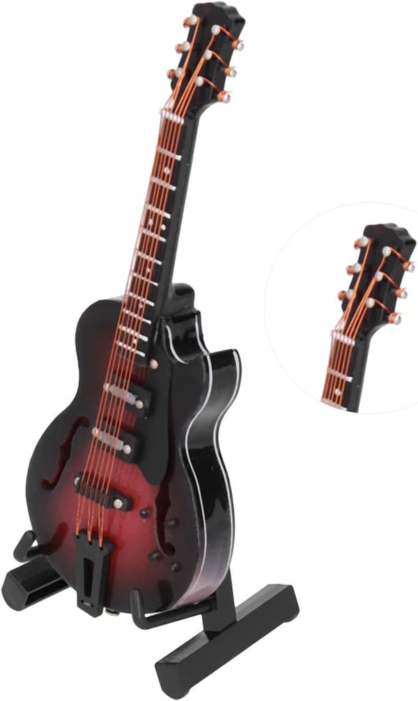 1 stk. Guitar Model, Mini Instrument Guitar Model Dekoration