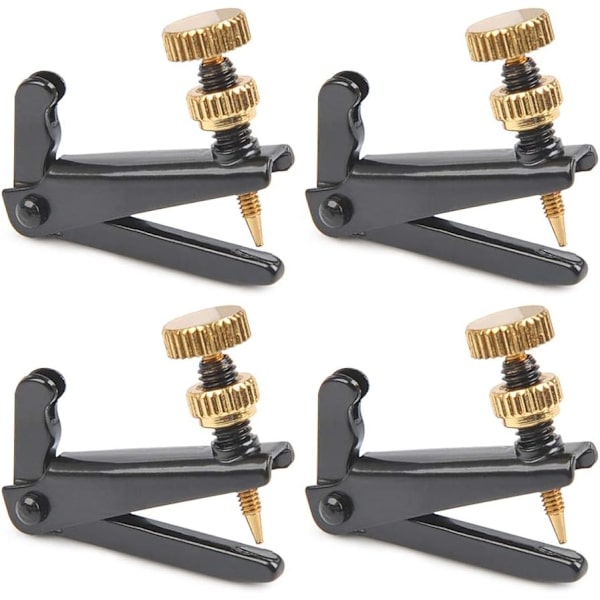 4-pack Violinstämmor för 4/4-3/4 Violin Metallsträngjusterare