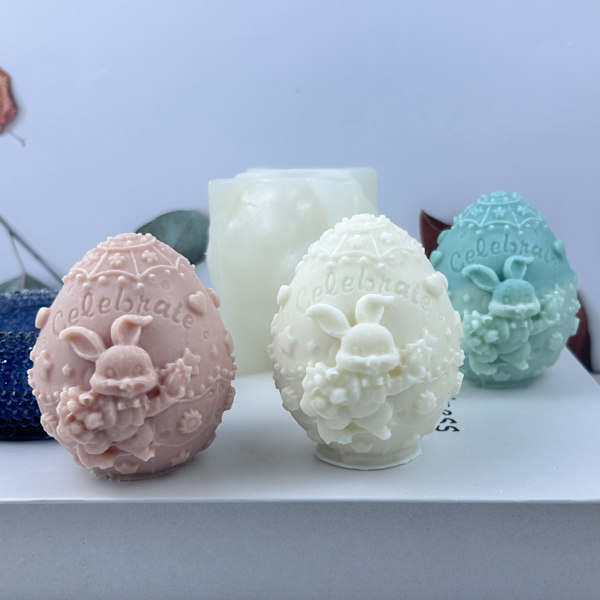 Silikonform för ägg- och kanin-ljus Egg and rabbit candle mold