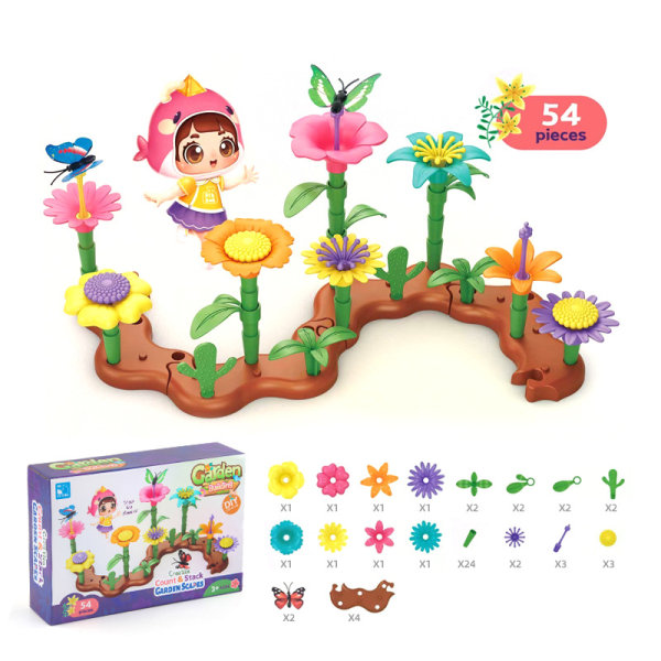 Leksaker för flickor Trädgårdsbyggande leksaker (54 stycken), flickor, DIY