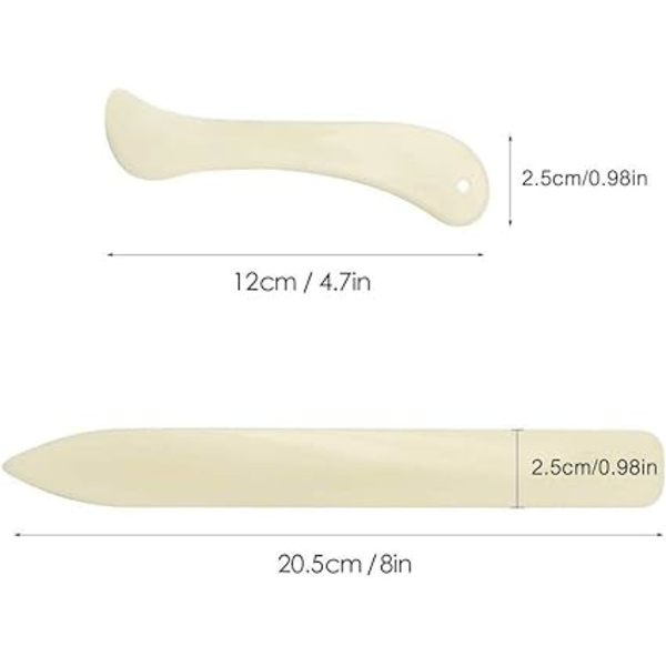 Sæt med 2 Bone Paper Folder til Håndværk, Kortfremstilling, Kontor