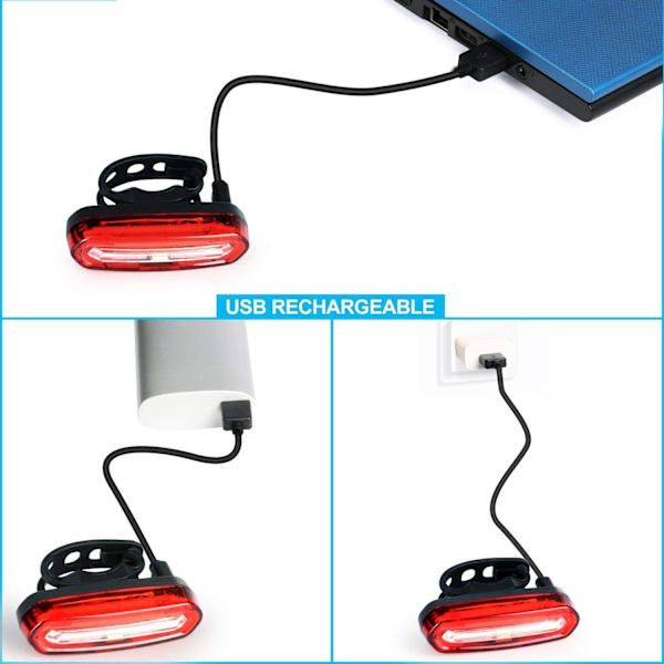 Pyörän takavalo, USB-ladattava COB LED -takavalo
