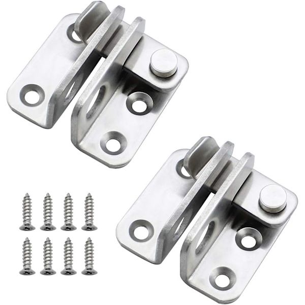 2 stycken dörrlås med spärr, rak öppning, hasp, lås, dörr