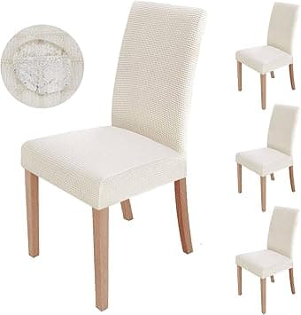 (Beige) Stolkseter 1 stk, Stretch Spisebord Stolkseter