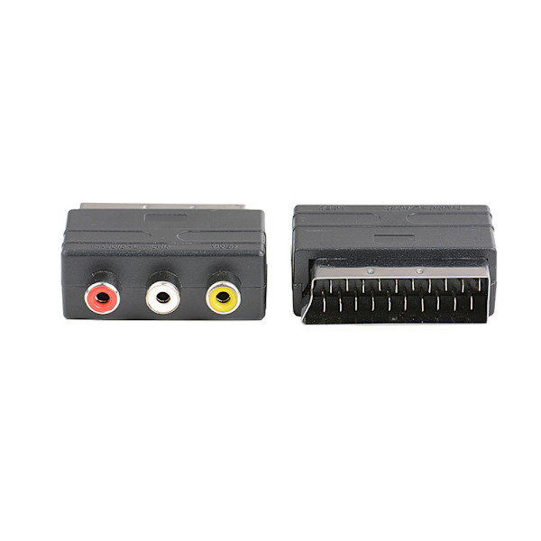 3RCA till SCART-adapter AV-kabelkonverterare, SCART Euro-kontakt