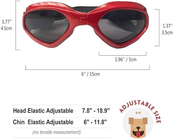 Hundebriller, Solbriller til kæledyr, Foldbare Hundebriller UV-beskyttelse